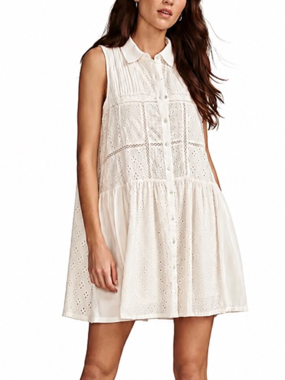 BNWT Lucky Brand Cotton Collared Sleeveless Swing Dress